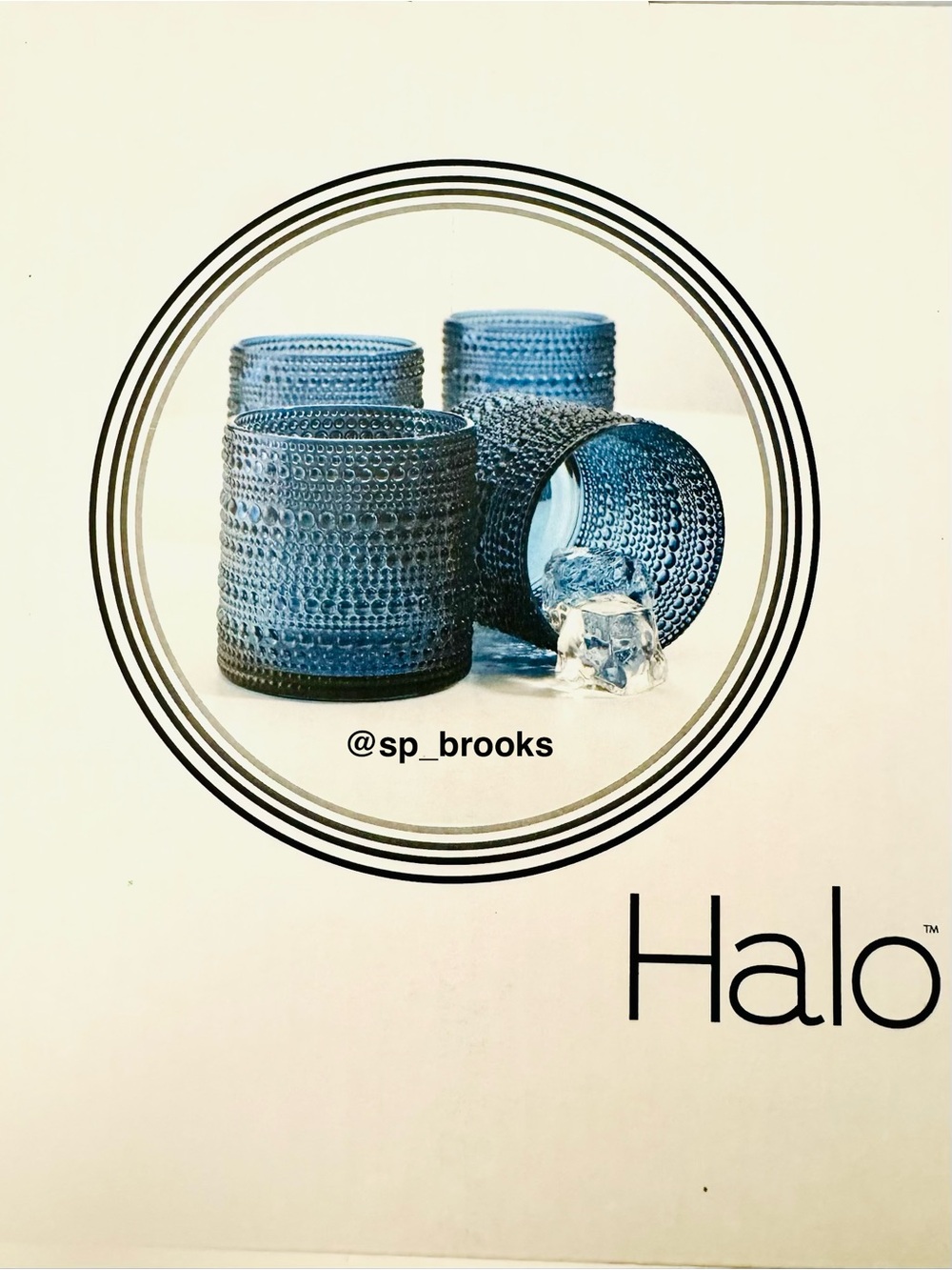 🎁HALO Rock Glasses - Navy Blue Hobnail Textured Drinkware  - Set of 4 - 13.5 ozs